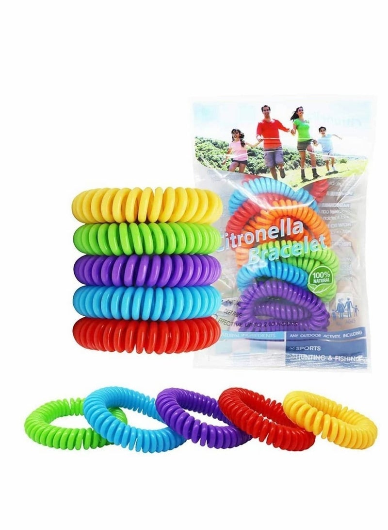 كاست ويف ١٠ أساور طاردة للبعوض، مصنوعة من السترونيلا الطبيعية بالكامل وخالية من مادة DEET، تحمي من البعوض الصغير، مقاومة للماء، مناسبة للاستخدام الخارجي، آمنة للبالغين والأطفال - Image 1