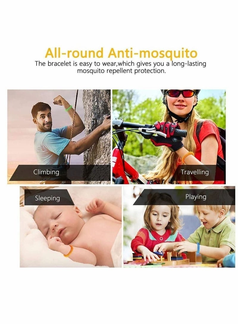 كاست ويف ١٠ أساور طاردة للبعوض، مصنوعة من السترونيلا الطبيعية بالكامل وخالية من مادة DEET، تحمي من البعوض الصغير، مقاومة للماء، مناسبة للاستخدام الخارجي، آمنة للبالغين والأطفال - Image 4