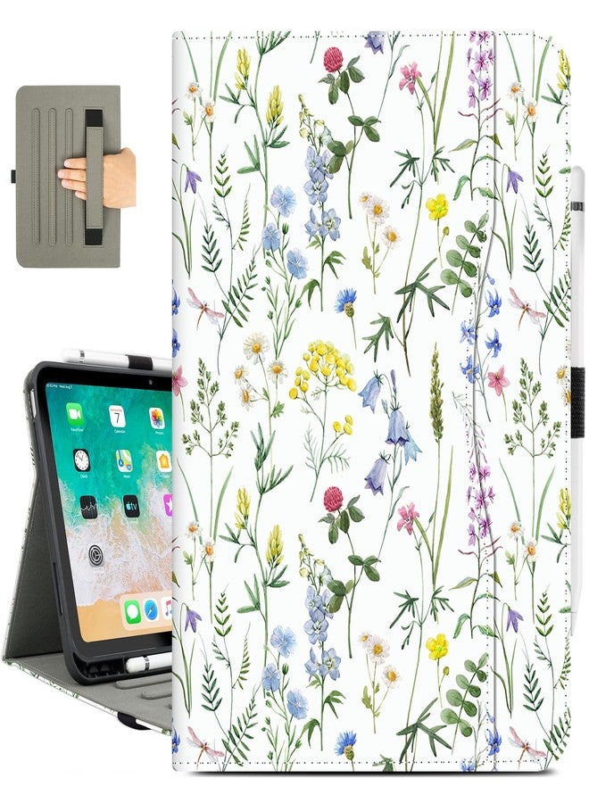 Vimorco for iPad 10th/ (A16) 11th Generation Case, for iPad Case 11th/10th Generation with Pencil Holder/Hand Strap/Pocket, Adjustable Angle, Fit iPad Cover 11th/10th Gen, Flower Art Floral - Image 1