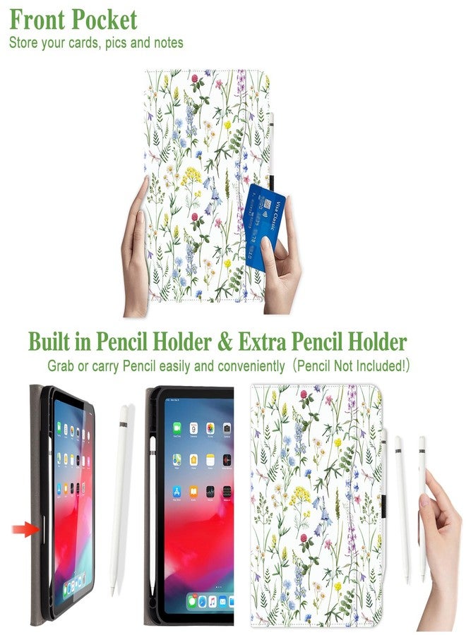 Vimorco for iPad 10th/ (A16) 11th Generation Case, for iPad Case 11th/10th Generation with Pencil Holder/Hand Strap/Pocket, Adjustable Angle, Fit iPad Cover 11th/10th Gen, Flower Art Floral - Image 3