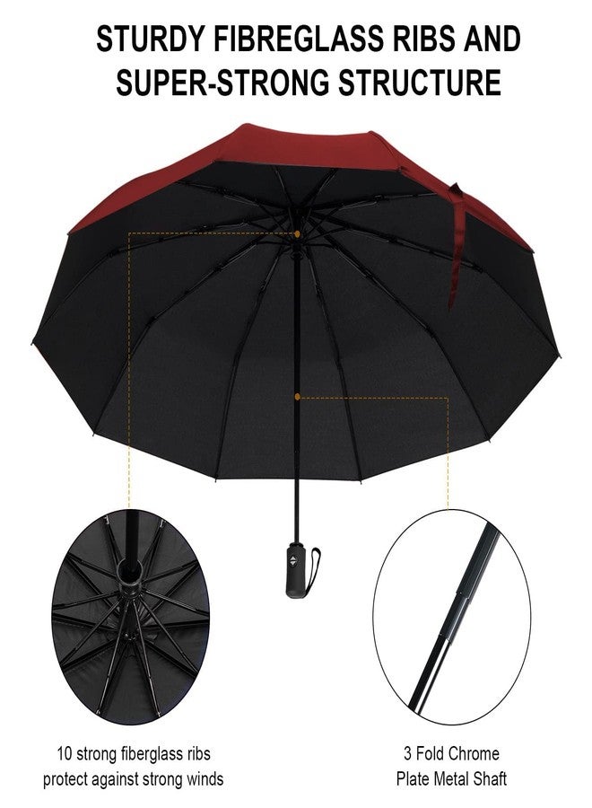 HEMIZA Umbrella for Men, Umberallas for Rain Big Size Men, Windproof Umberalla Large for Man,Women,Kids,Girls,Boys - 3 Fold with Auto Open and Close (Red) - Image 4