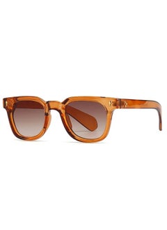 Retro Square Men Rivets Sunglasses Shades UV400 Fashion Women Green Sun Glasses Lentes De Sol Para Hombre Gafas De Sol-Lenses Color:Orange tea gradient-Frame Color:As the picture