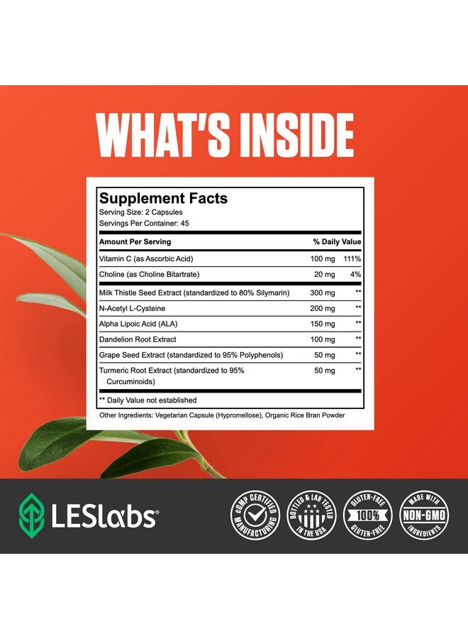 LES Labs دعم الكبد من LES Labs - يعزز وظيفة الكبد الصحية، إنتاج الجلوتاثيون وإزالة السموم - مستخلصات الشوك المقدس، NAC، ALA و الهندباء - مكمل غير معدل وراثيًا - 90 كبسولة - Image 4