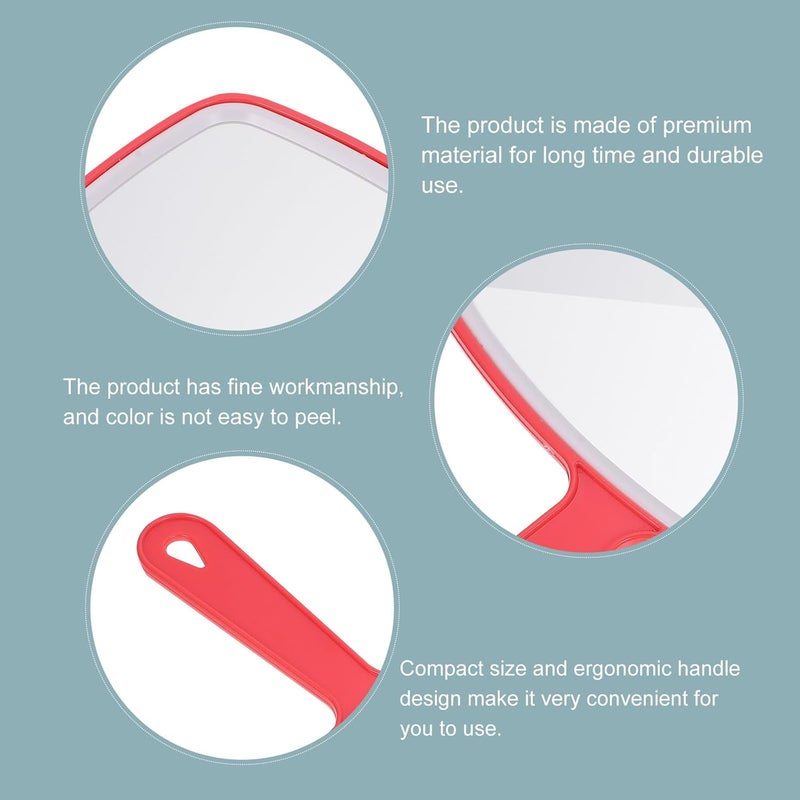 2pcs Portable Compact Hand Vanity Mirrors with Plastic Handle, Lightweight Makeup Accessories for Travel and Home Use - Image 4