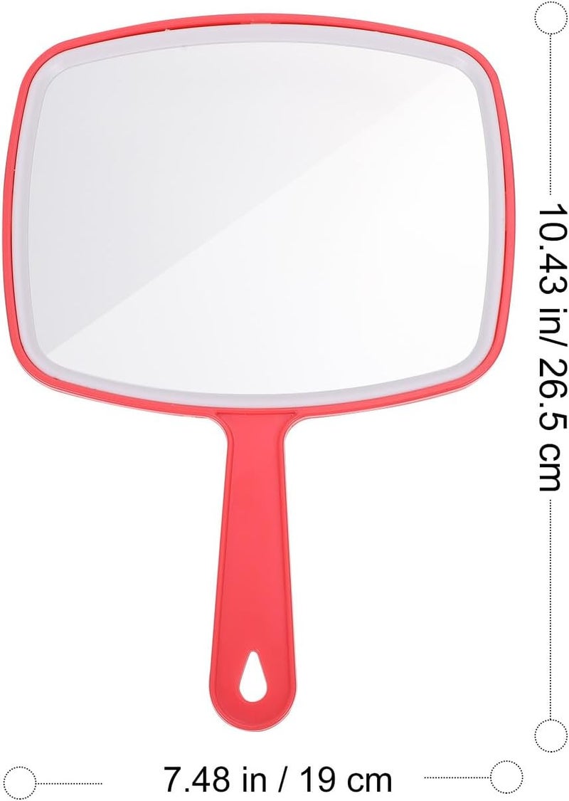 2pcs Portable Compact Hand Vanity Mirrors with Plastic Handle, Lightweight Makeup Accessories for Travel and Home Use - Image 2