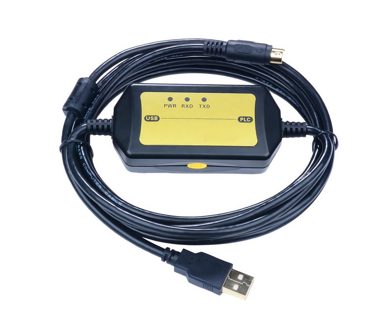 Washinglee Isolated FX-USB-AW USB Programming Cable for Mitsubishi PLC FX3UC FX3G FX3U 3SA Series,10 FT - Image 1