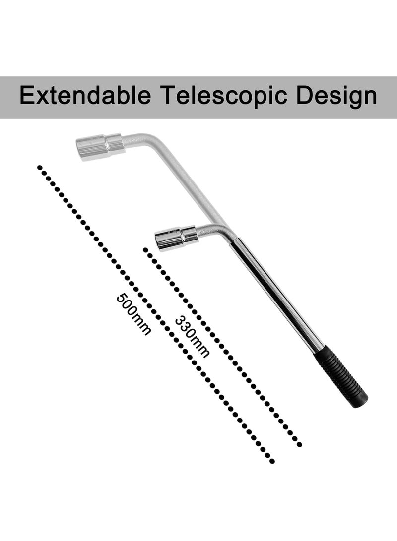 مفتاح صدمات عجلات السيارة – أداة متعددة الاستخدام مع 2 لقمة قابلة للتبديل بمقاسات 17 و19 و21 و22 مم - Image 2
