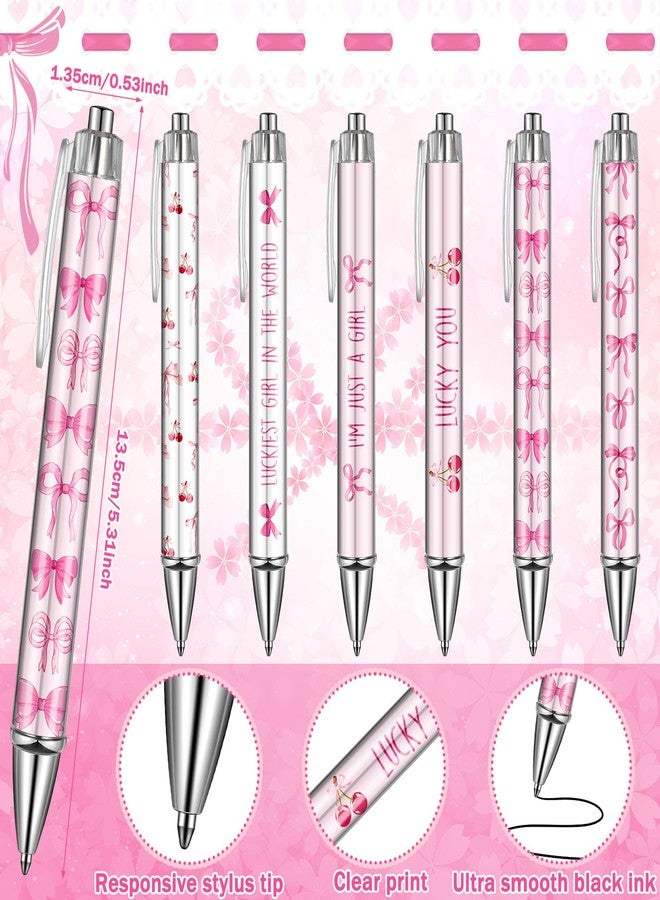 Resurhang 6 Pack Pink Bow Spiral Pocket Notebooks Coquette Bow A6-Small Notebooks Cute Preppy Aesthetic Journal with Ballpoint Pens for Office School Day Classroom Prize Gifts 5.7 x 4.1 Inch - Image 4