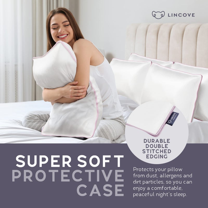 Lincove Lincove 100% Cotton Nap Pillow Protector - Zipper Closure - 500 Thread Count - Size 13 x18  - Image 3