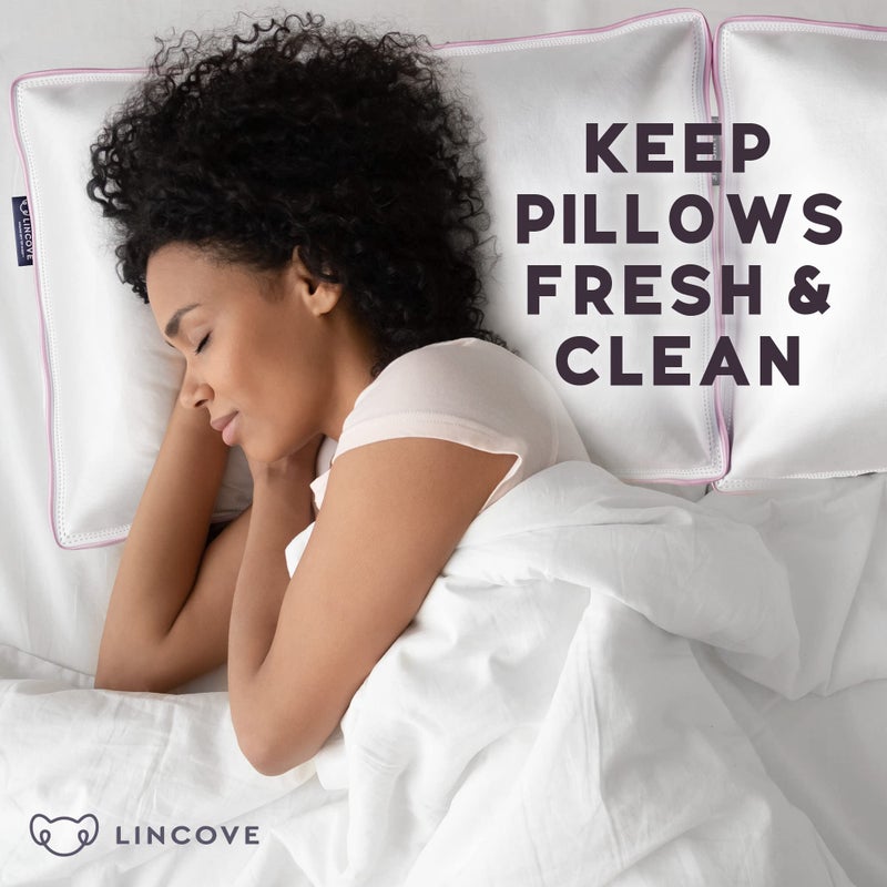 Lincove Lincove 100% Cotton Nap Pillow Protector - Zipper Closure - 500 Thread Count - Size 13 x18  - Image 4
