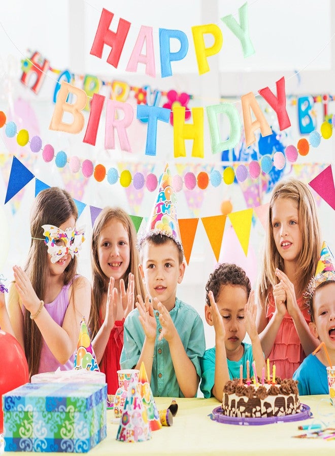 مجموعة كانريفيل من 3 قطع: لافتة عيد ميلاد سعيد من اللباد، زينة عيد ميلاد سعيد ثلاثية الأبعاد بألوان الباستيل، زينة بوم بوم، زينة مثلثة من القماش، زينة عيد ميلاد بألوان قوس قزح قابلة لإعادة الاستخدام للفتيات والسيدات، ماكارون - Image 5