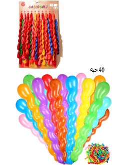 co arma Long spiral balloon, multi-colored, 40 pieces  - Image 1