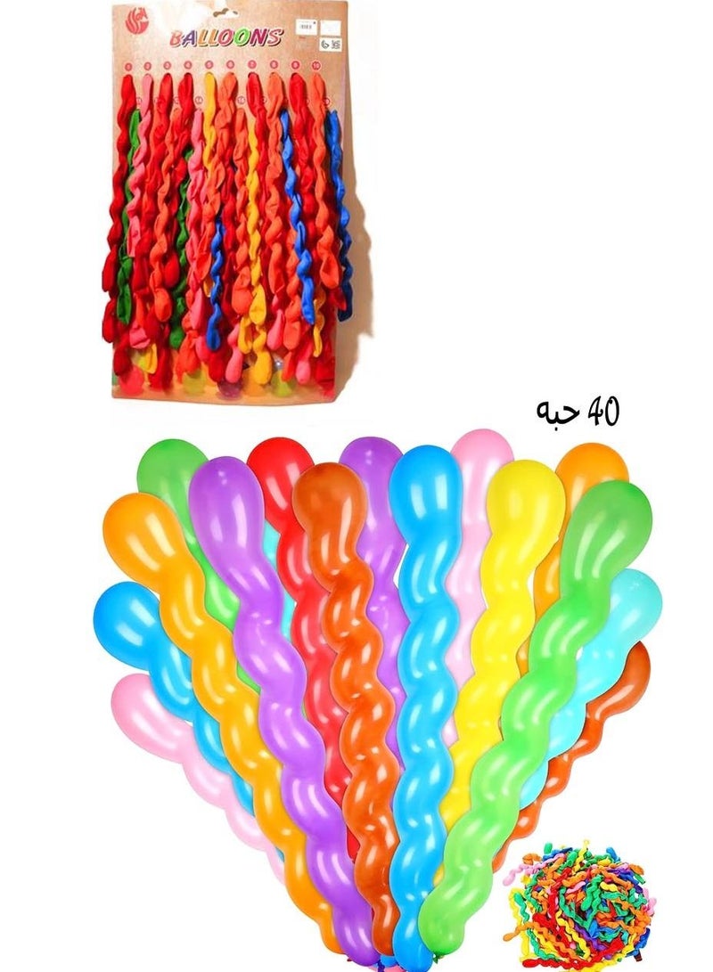 co arma Long spiral balloon, multi-colored, 40 pieces  - Image 1