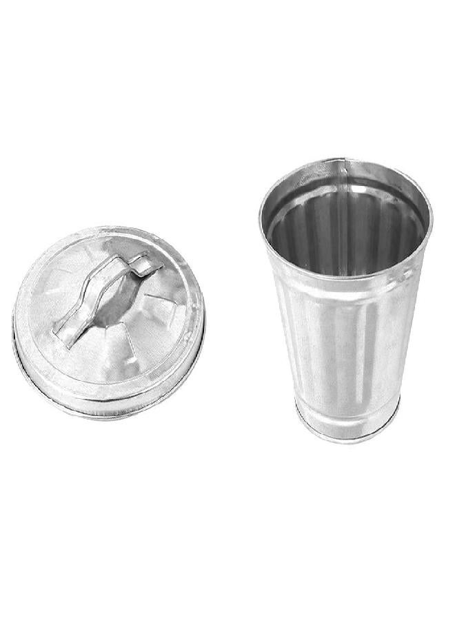 Toddmomy Mini Desktop Trash Can with Lid Tiny Garbage Can Metal Rubbish Bin for Home Office Countertop