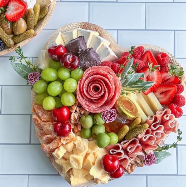 Charity Leaf Disposable Palm Leaf 10"" Heart Plates (25 pieces) Bamboo Like Serving Platters  Disposable Boards  Eco-Friendly Dinnerware For Weddings  Catering  Events - Image 2