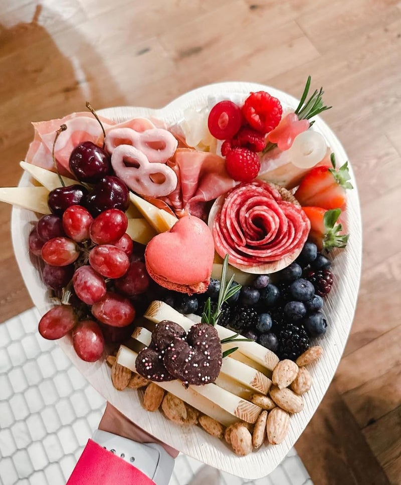 Charity Leaf Disposable Palm Leaf 10"" Heart Plates (25 pieces) Bamboo Like Serving Platters  Disposable Boards  Eco-Friendly Dinnerware For Weddings  Catering  Events - Image 4