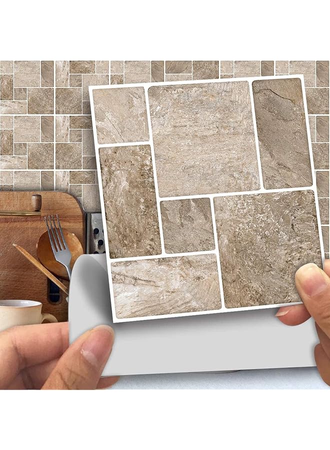 S-TOP 25 Pcs Self-Adhesive Tile Transfer for Home Decor, Peel and Stick Tile Decal, Water-Proof Backsplash Wall Tile Sticker for Kitchen Bathroom, 4x4inch - Image 1