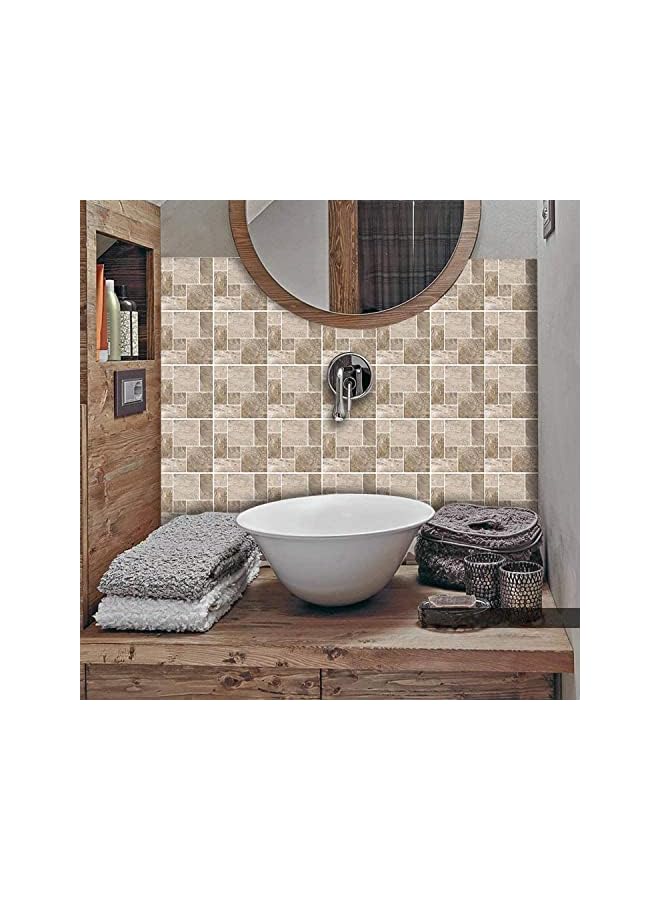 S-TOP 25 Pcs Self-Adhesive Tile Transfer for Home Decor, Peel and Stick Tile Decal, Water-Proof Backsplash Wall Tile Sticker for Kitchen Bathroom, 4x4inch - Image 2