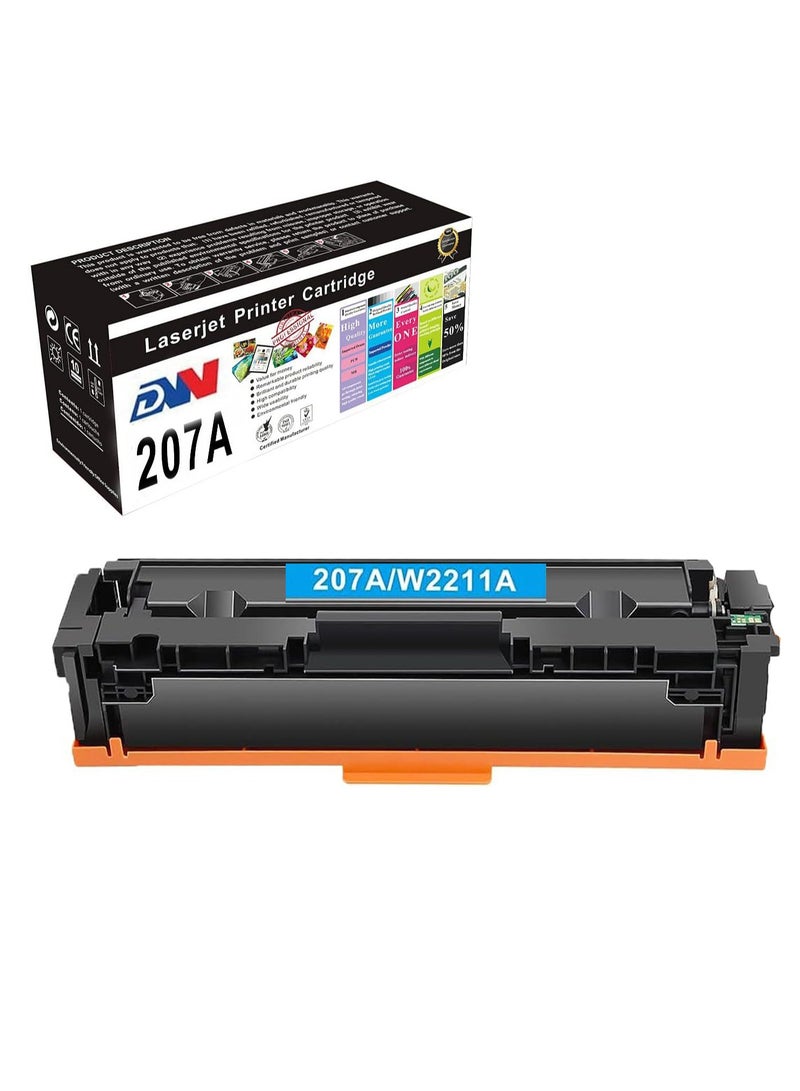 دي دبليو خرطوشة حبر متوافقة DW 207A بديلة لخرطوشة الحبر المتوافقة لمجموعة الحبر HP 207A W2210A W2210A التي تعمل مع طابعة HP Color Laserjet Pro M255nw M255dw M255dw MFP M282nw M283fdn M283fdw (سماوي) - Image 1