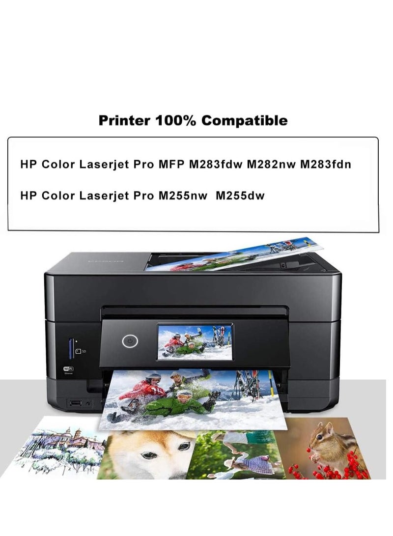 دي دبليو خرطوشة حبر متوافقة DW 207A بديلة لخرطوشة الحبر المتوافقة لمجموعة الحبر HP 207A W2210A W2210A التي تعمل مع طابعة HP Color Laserjet Pro M255nw M255dw M255dw MFP M282nw M283fdn M283fdw (سماوي) - Image 2