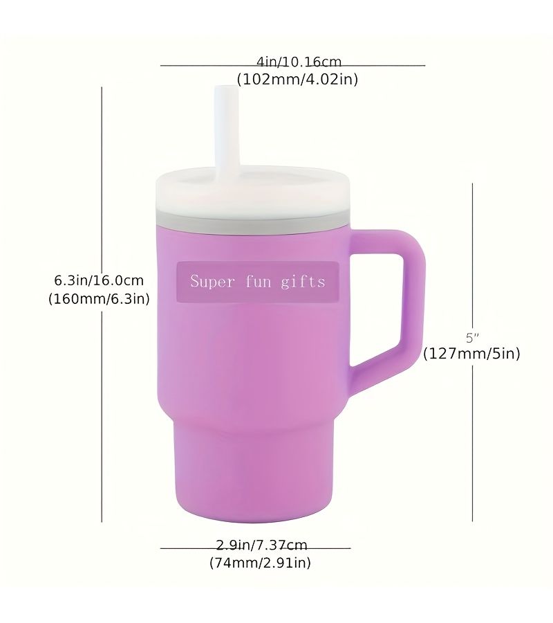 Rose Purple Double Straw Silicone Baby Training Cup with Lid And Small Handle Leak Proof Water Cup Specially Designed For Toddlers Portable Easy To Clean - Image 2