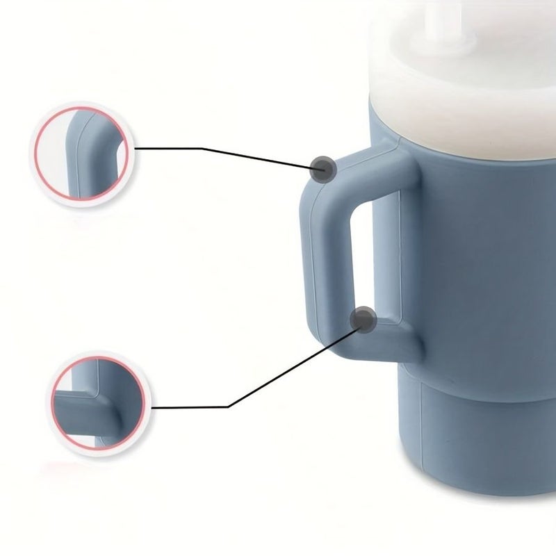 Rose Purple Double Straw Silicone Baby Training Cup with Lid And Small Handle Leak Proof Water Cup Specially Designed For Toddlers Portable Easy To Clean - Image 4