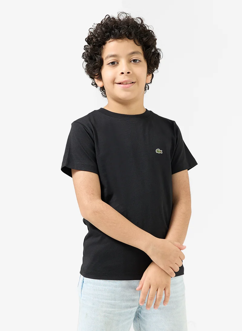 لاكوست تيشيرت أطفال برقبة دائرية بشعار