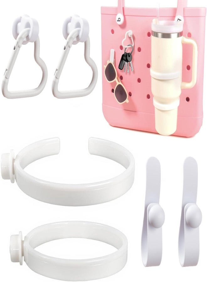 LETGO Cup Holder for Bogg Bag - Compatible with Stanley 30oz/40oz Tumblers, Bogg Bag Accessories Insert Hook Carabiner Keychain Holder Charms (New White) - Image 1