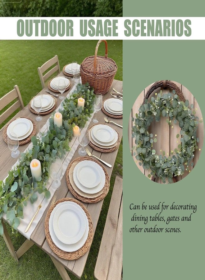 MegaBlues 6FT Artificial Eucalyptus Garland Greenery - 4 Pack Realistic Faux Eucalyptus Vines for Wedding Arch, Backdrop, Mantle Decor, Table Runner, and Home Decoration, (4 Packs) - Image 5