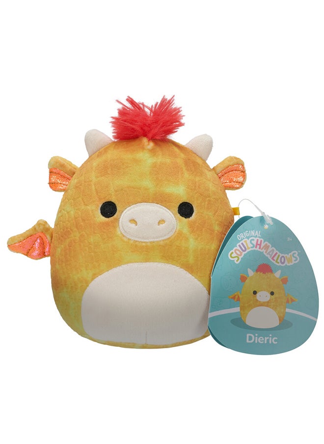 Squishmallows Little Plush 5 inch Dieric Yellow Textured Dragon with Red Hair Officially Licensed Kellytoy Plush Toy Colorful Soft Gift for Kids Girls & Boys Washable Squishy Stuff Toy Multicolor All Age  - Image 1