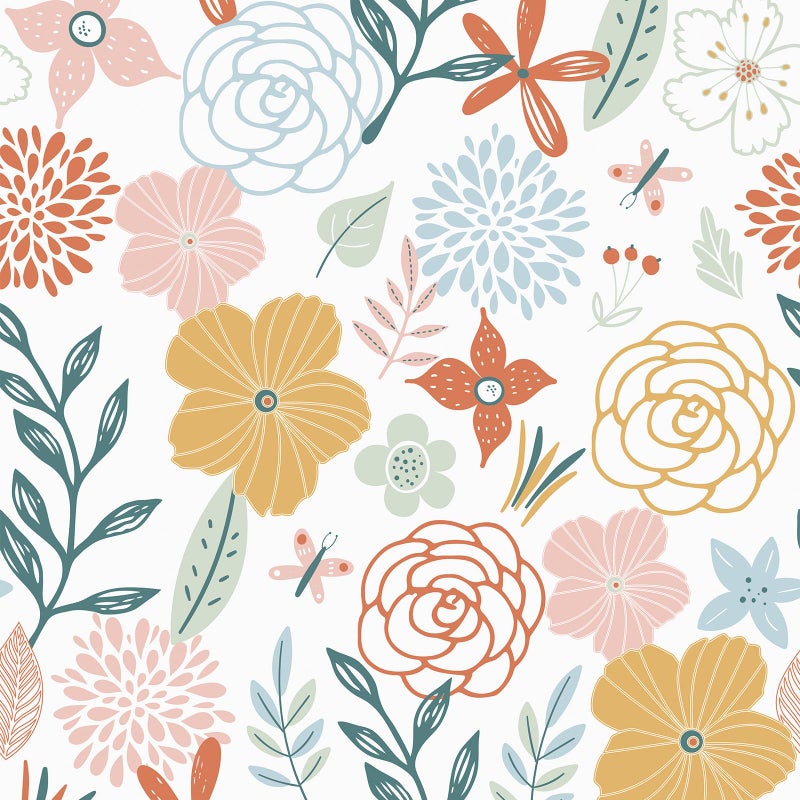 WENMER Floral Peel and Stick Wallpaper 1771118Boho Floral Wallpaper Pink Floral Contact Paper Self Adhesive Removable Wallpaper for Bathroom Cabinet Decorative