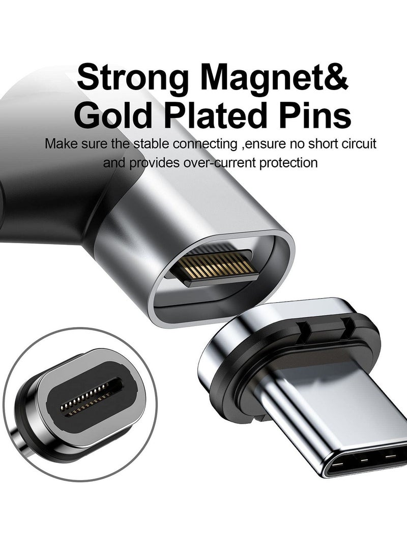 SYOSI محول مغناطيسي من النوع C لجهاز MacBook، يدعم بروتوكول الشحن السريع PD 100W، محول بزاوية 90 درجة، مخرج فيديو عالي الدقة USB 3.1 4K 60hz، نقل ملفات بسرعة فائقة 10 جيجابت في الثانية - Image 2