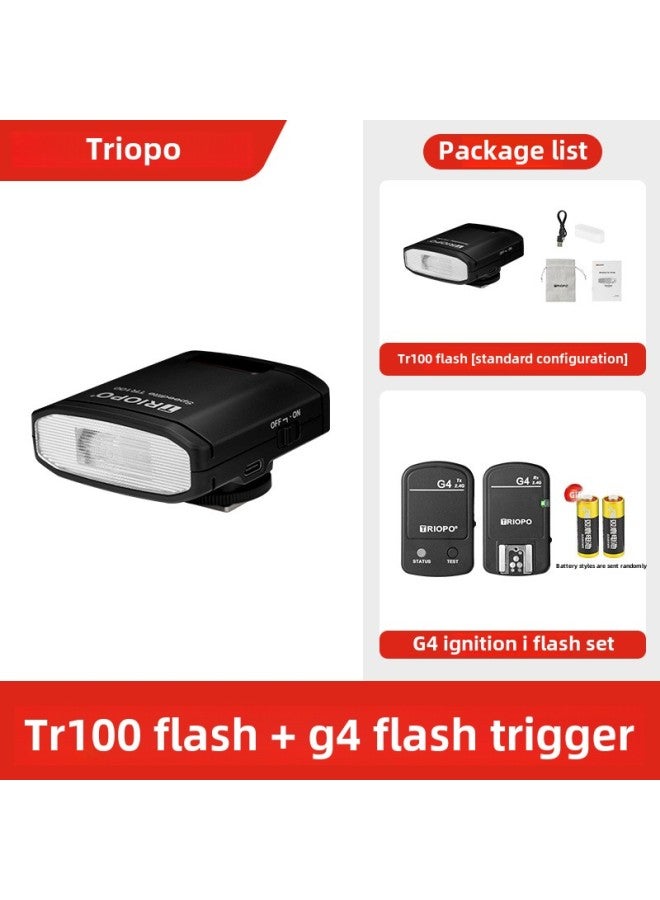 Jiebao TR100 Mini Flash Micro Single Digital Film Camera External Top Universal Hot Shoe Light Flash-Color:Tr100  + G4 Flash Trigger  - Image 1