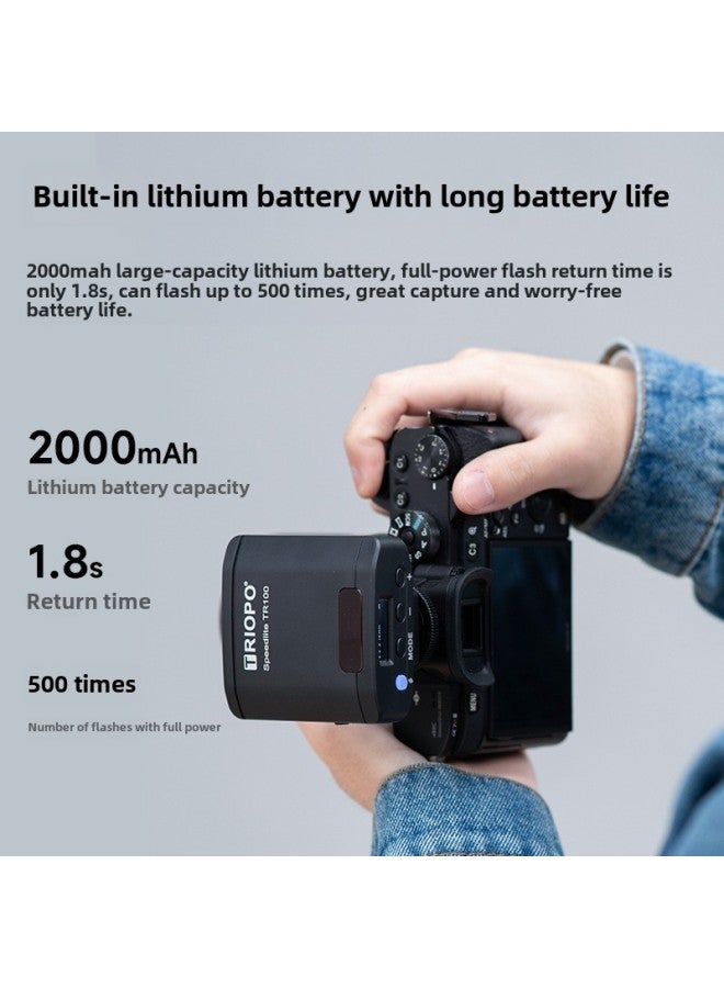Jiebao TR100 Mini Flash Micro Single Digital Film Camera External Top Universal Hot Shoe Light Flash-Color:Tr100  + G4 Flash Trigger  - Image 5
