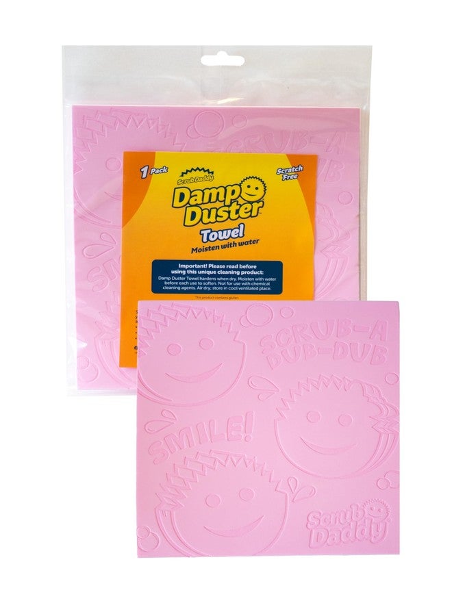 Scrub Daddy Damp Duster Towel, Multipurpose Dusters for Cleaning - Venetian & Wooden Blind Cleaner, Ridged Dusting Sponge for Vents, Radiator, Skirting Boards, Mirrors - Home Cleaning Products, Pink