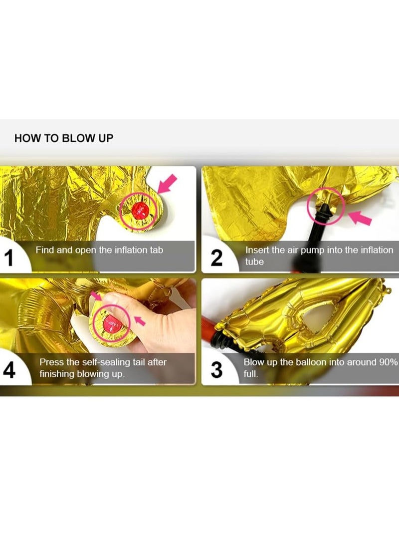 Loquat Balloon Set for Eid Mubarak,Balloon Banner,Eid Mubarak Banner for Eid Decorations for Eid al Fitr and Eid al Adha Decorations Gold - Image 4