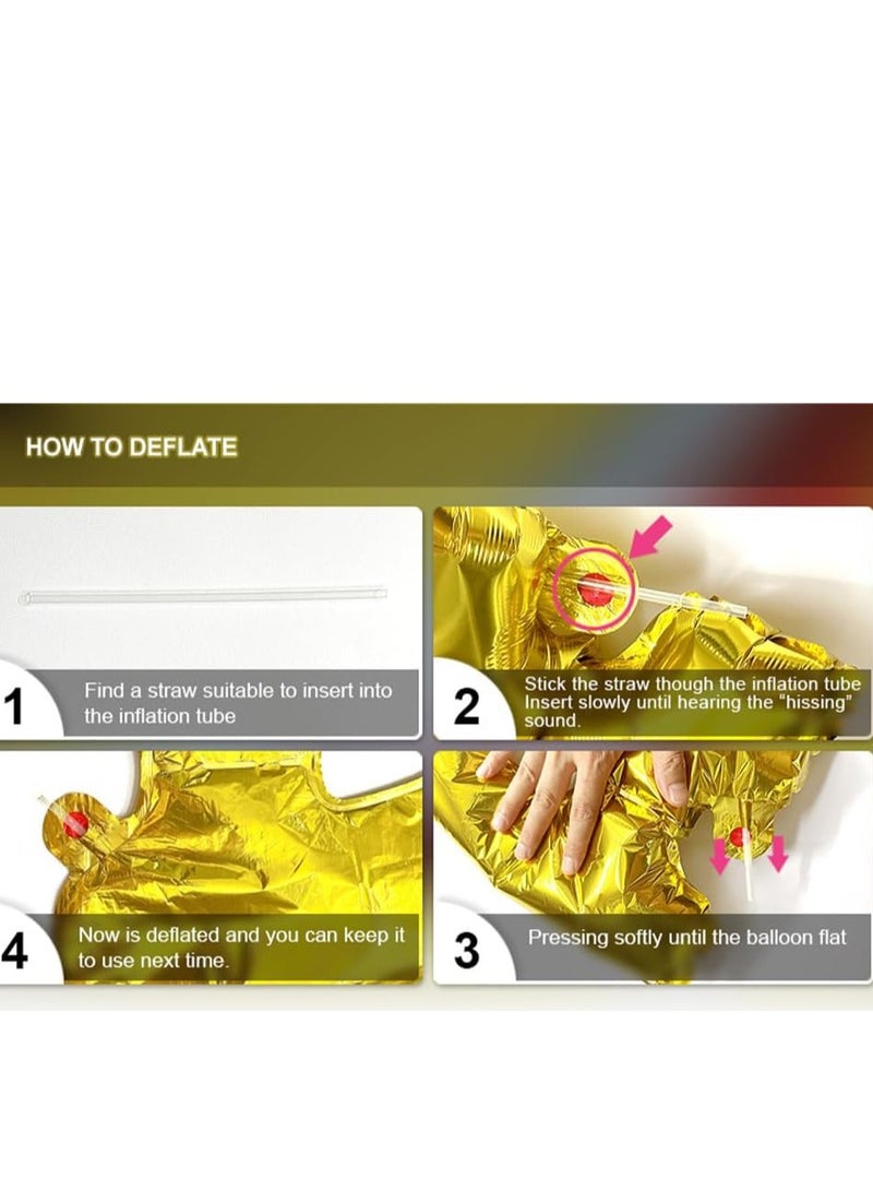 Loquat Balloon Set for Eid Mubarak,Balloon Banner,Eid Mubarak Banner for Eid Decorations for Eid al Fitr and Eid al Adha Decorations Gold - Image 3