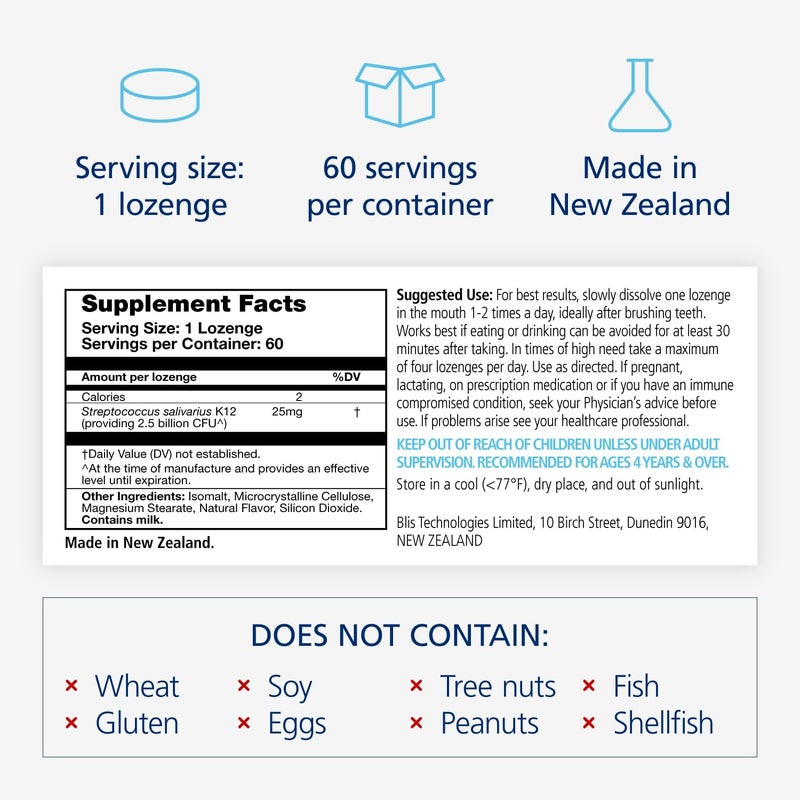 BLIS ThroatHealth Oral Probiotics Value Pack 25 Billion Cfu Throat Immunity Support and Oral Health for Adults and Kids SugarFree Lozenges Vanilla Flavored 60 Supply - Image 4