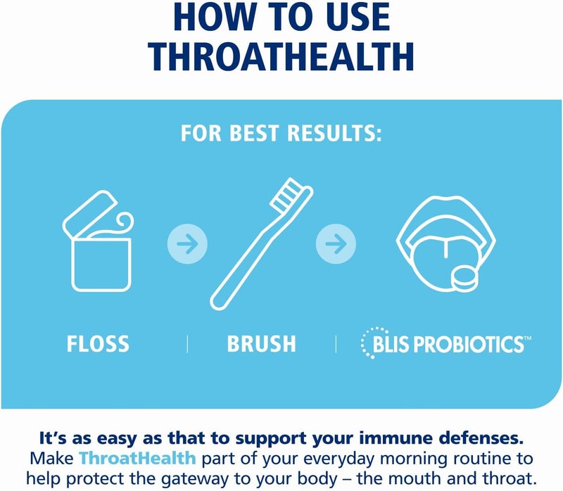 BLIS ThroatHealth Oral Probiotics Value Pack 25 Billion Cfu Throat Immunity Support and Oral Health for Adults and Kids SugarFree Lozenges Vanilla Flavored 60 Supply - Image 3