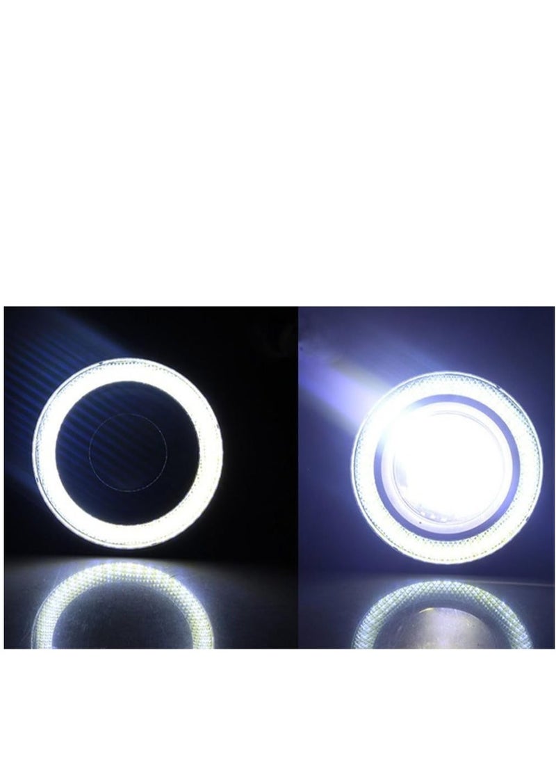 3.5 inch 12V 30W Fog Lights with White Eyes, Halo Rings, 2 Pieces Bulbs  - Image 3