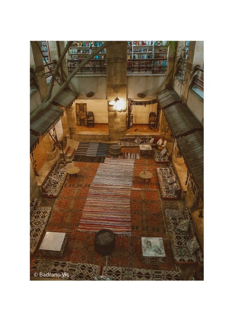 From Egypt Antiques, a large kilim carpet for open spaces, handmade recycling