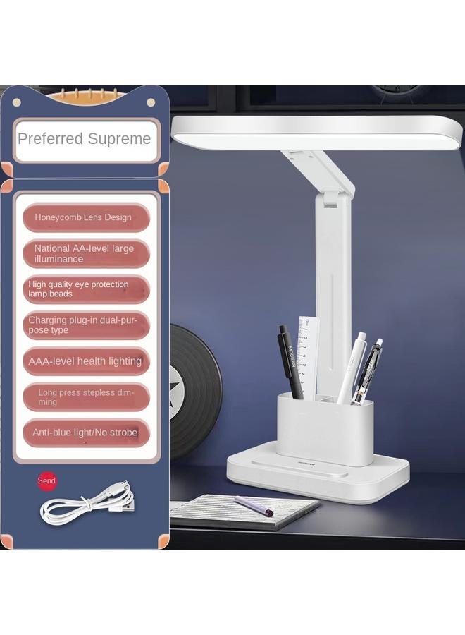 Bluejw Desk Lamp Eye Protection Study Lamp LED Rechargeable Plug-in Student Dormitory Artifact Children's Eyesight Protection Reading Desk Lamp - Image 1