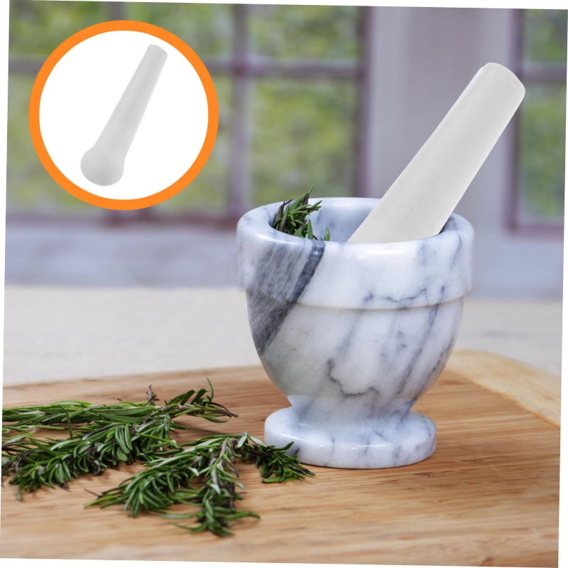 White Ceramic Pestle For Grinding Garlic Herbs Spices And Kitchen Prep - Image 3