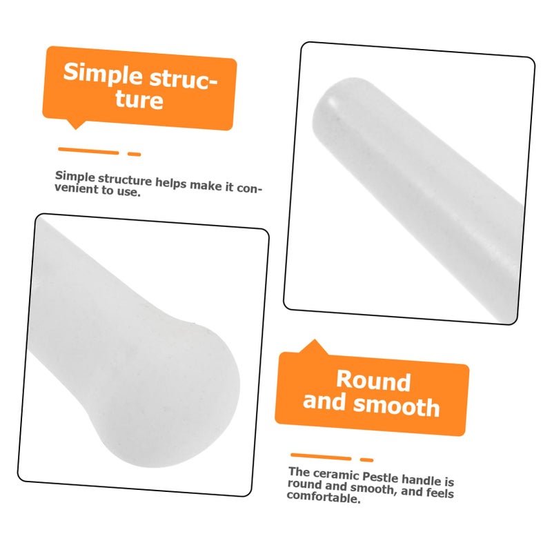 White Ceramic Pestle For Grinding Garlic Herbs Spices And Kitchen Prep - Image 4