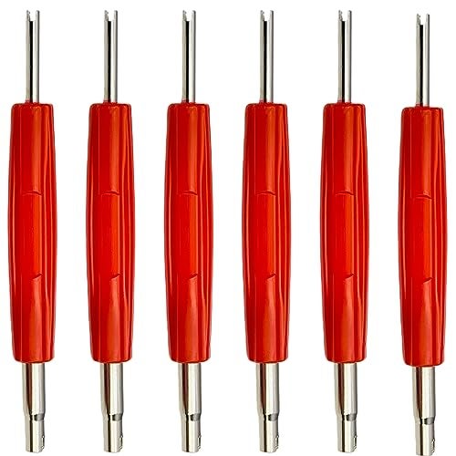 VOTNMIC 6Pcs R134A R12 AC HVAC Valve Core Removal Tool SetDual Heads Valve Core Remover Schrader Valve Stem Core Remover Tool Air Conditioning Line Repair Tools for HVAC R22 R12 R410A AC System - Image 1