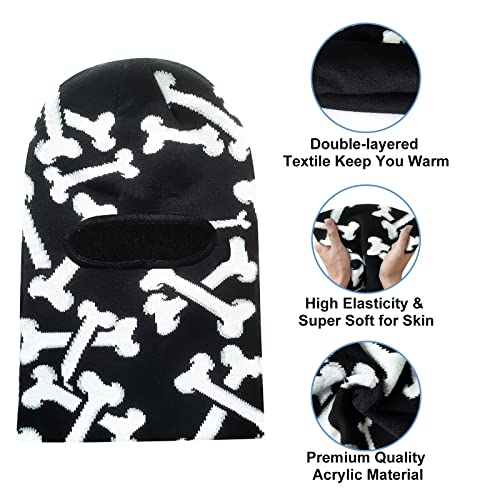 Evridwear Winter Balaclava Ski Mask Warm Knitted Full Face Cover for Men and Women Outdoor Sports Cycling(Bones) - Image 2