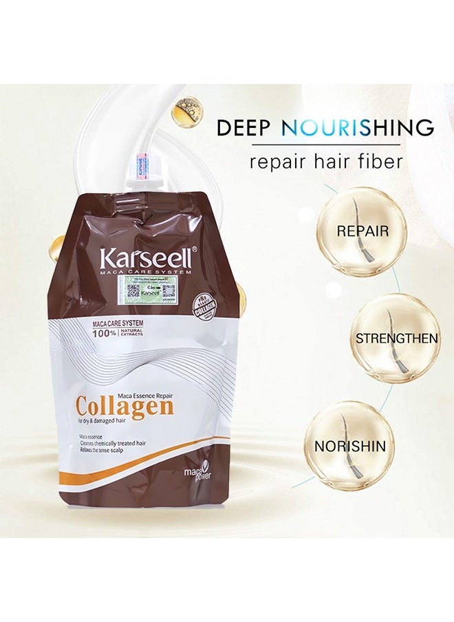 Karseell - Karseell Collagen Hair Treatment 16.9 Oz 500ml Deep Repairs Conditioner Argan Oil Keratin Hair Treatment for Dry Damaged Curly Bleached & All Hair Types - Image 1