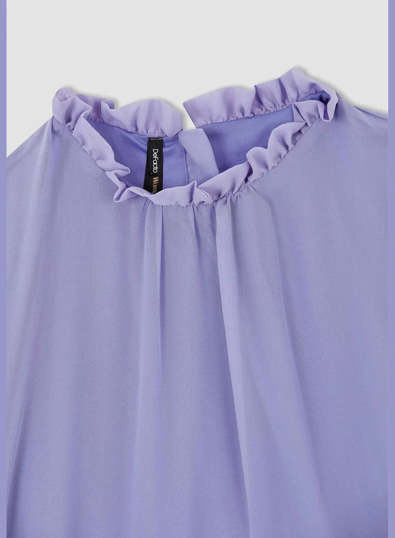 DeFacto Regular Fit Long Sleeve Belted Midi Dress