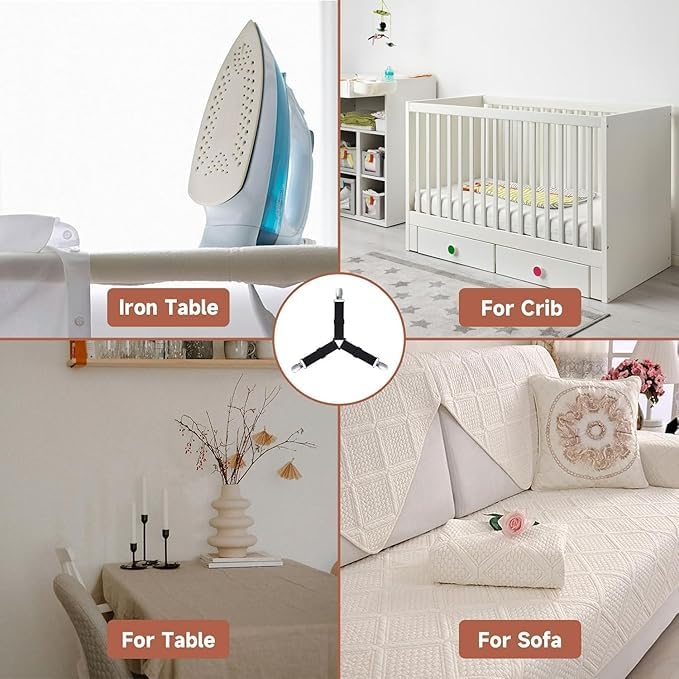 VEDHAK Bed Sheet Straps, Upgrade Fitted Bed Sheet Holders for Corners, Non Slip Sheet Clips Black 4Pcs. - Image 3