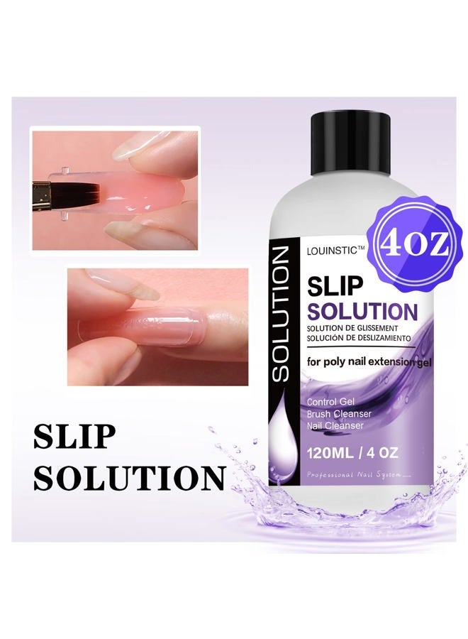 LOUINSTIC PolyGel Slip Solution 4 oz Anti-stick Polygel Nail Solutions Gel Nail Slip Liquid for Poly Nail Extension Gel - Image 5